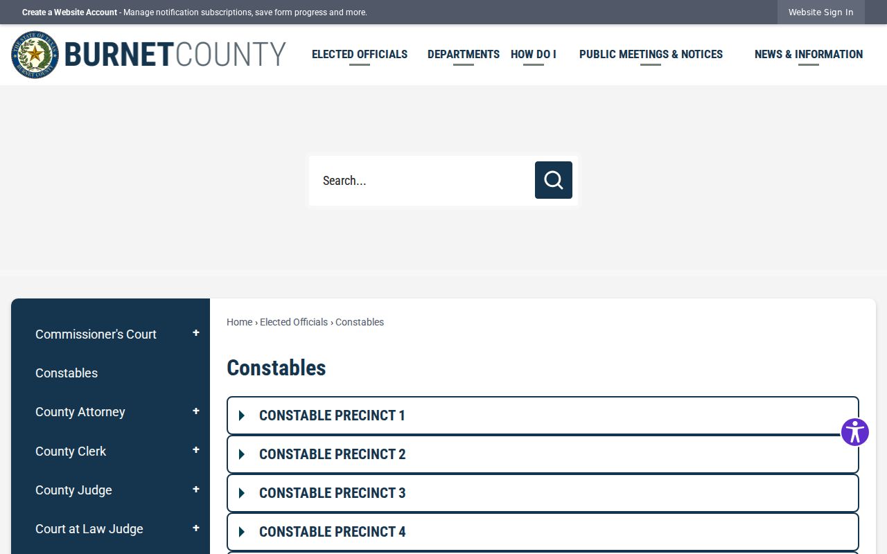 Burnet County constable service of court warrants and process