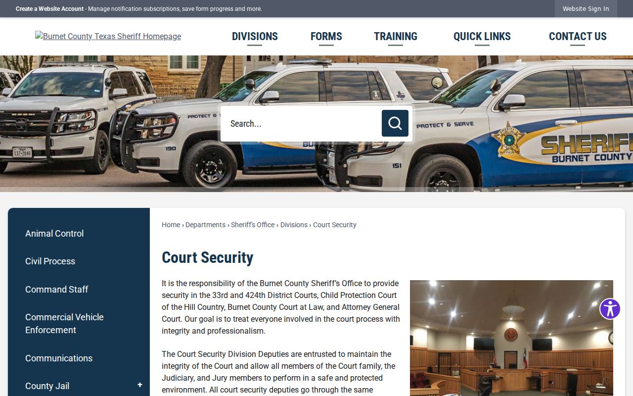 Burnet County courthouse security rules for warrant-related court visits