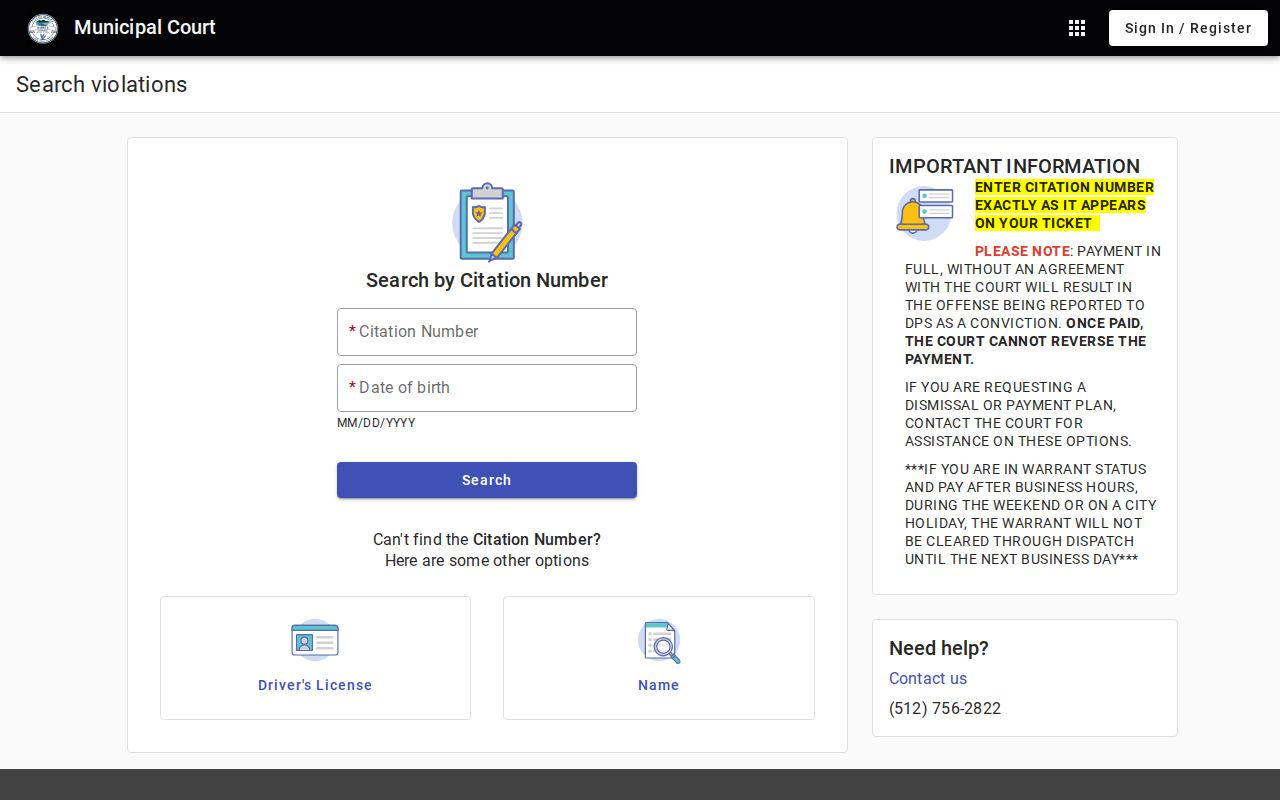 Burnet County Burnet municipal warrant records, citation portal